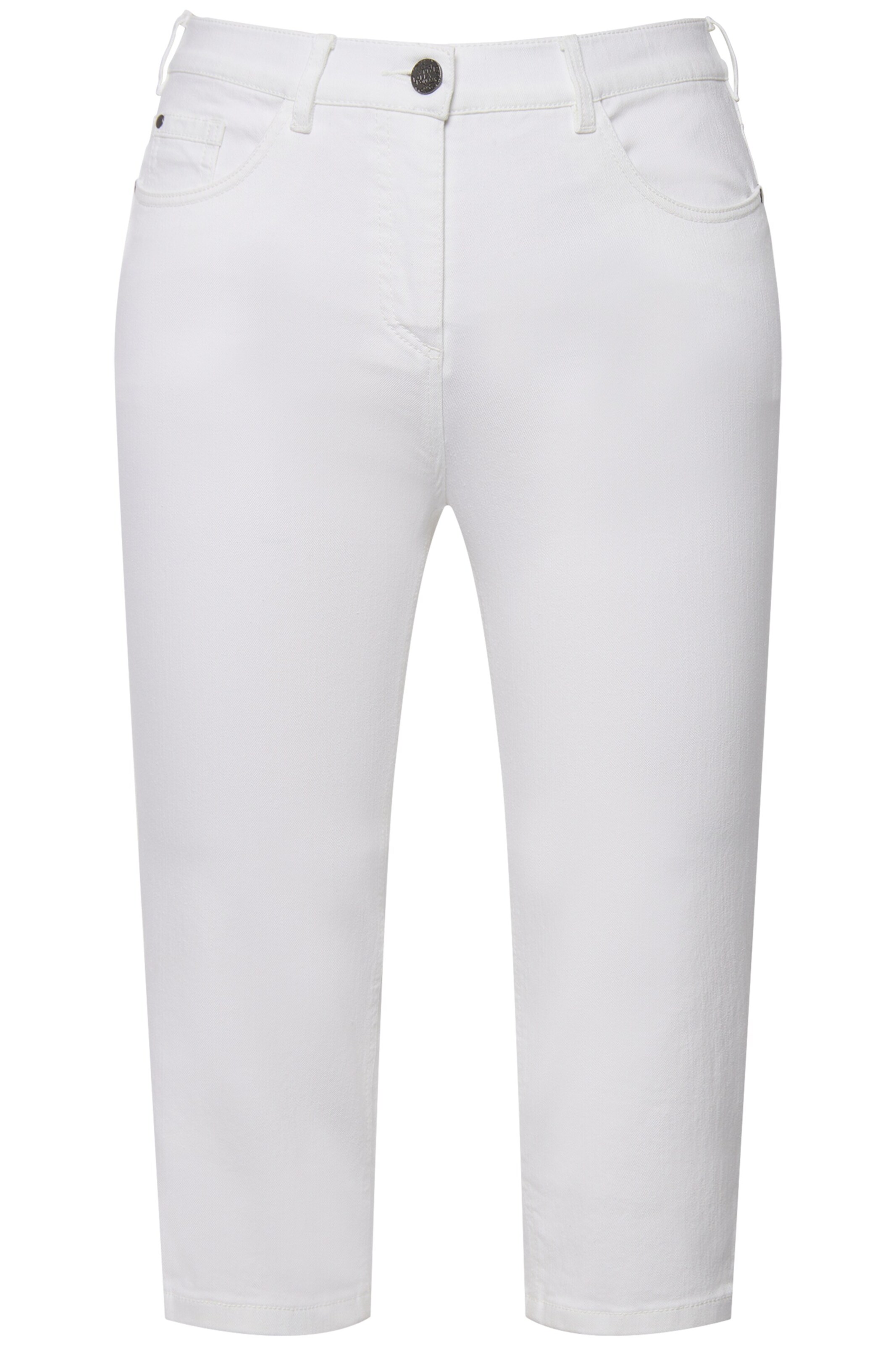 Ulla Popken Slimfit Jeans in Wit: voorkant