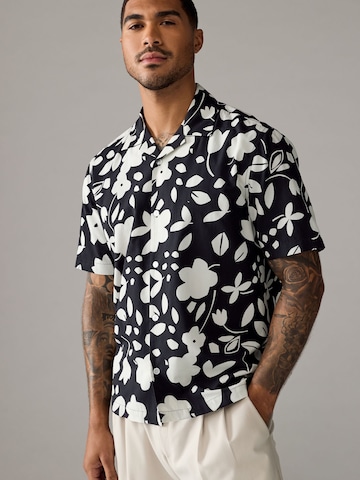Next Regular fit Button Up Shirt in Black