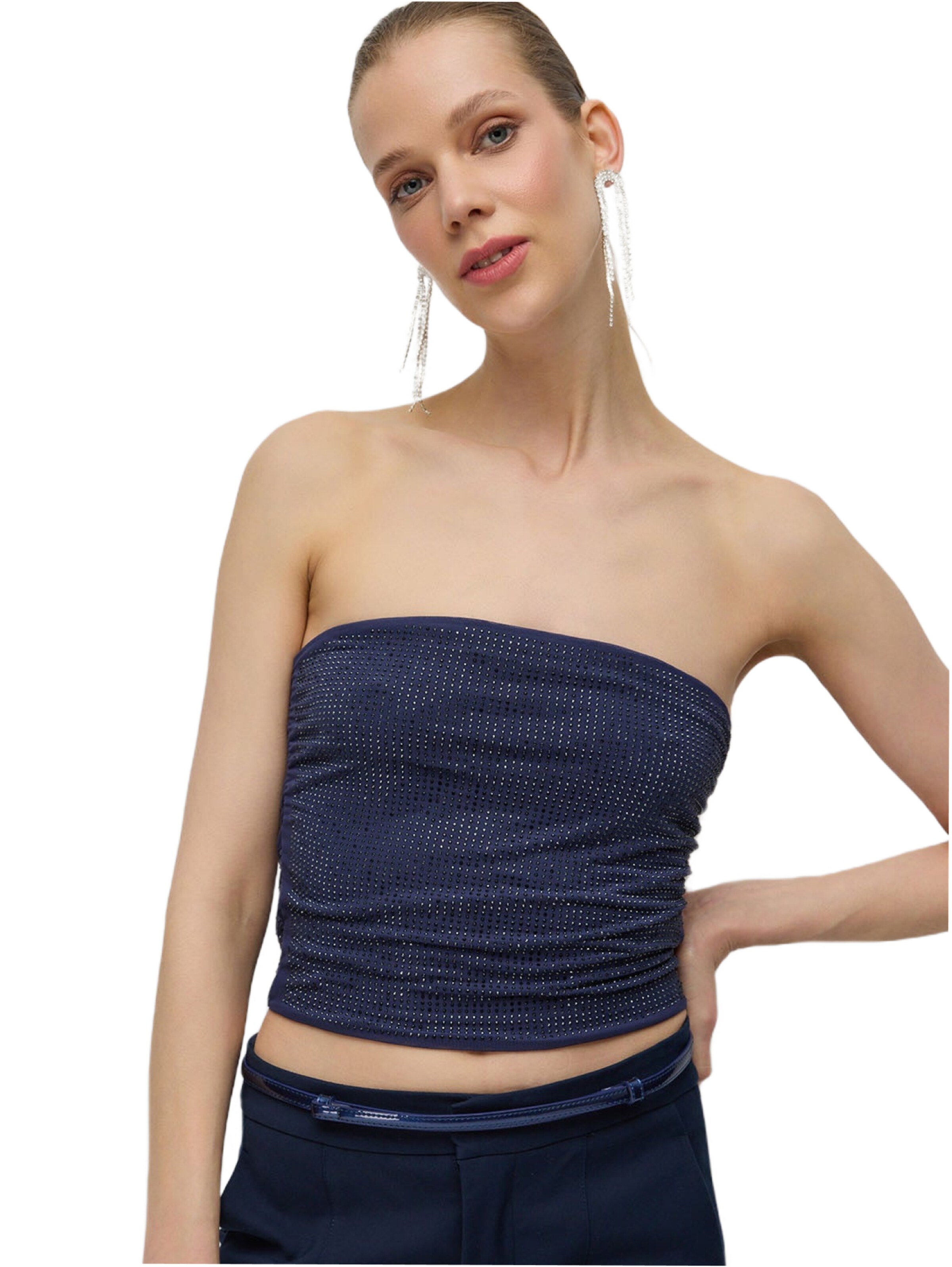 No Matter What Top in Blue: front