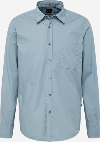 BOSS Orange Button Up Shirt 'Relegant_6' in Blue: front