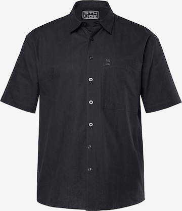 STHUGE Button Up Shirt in Black: front