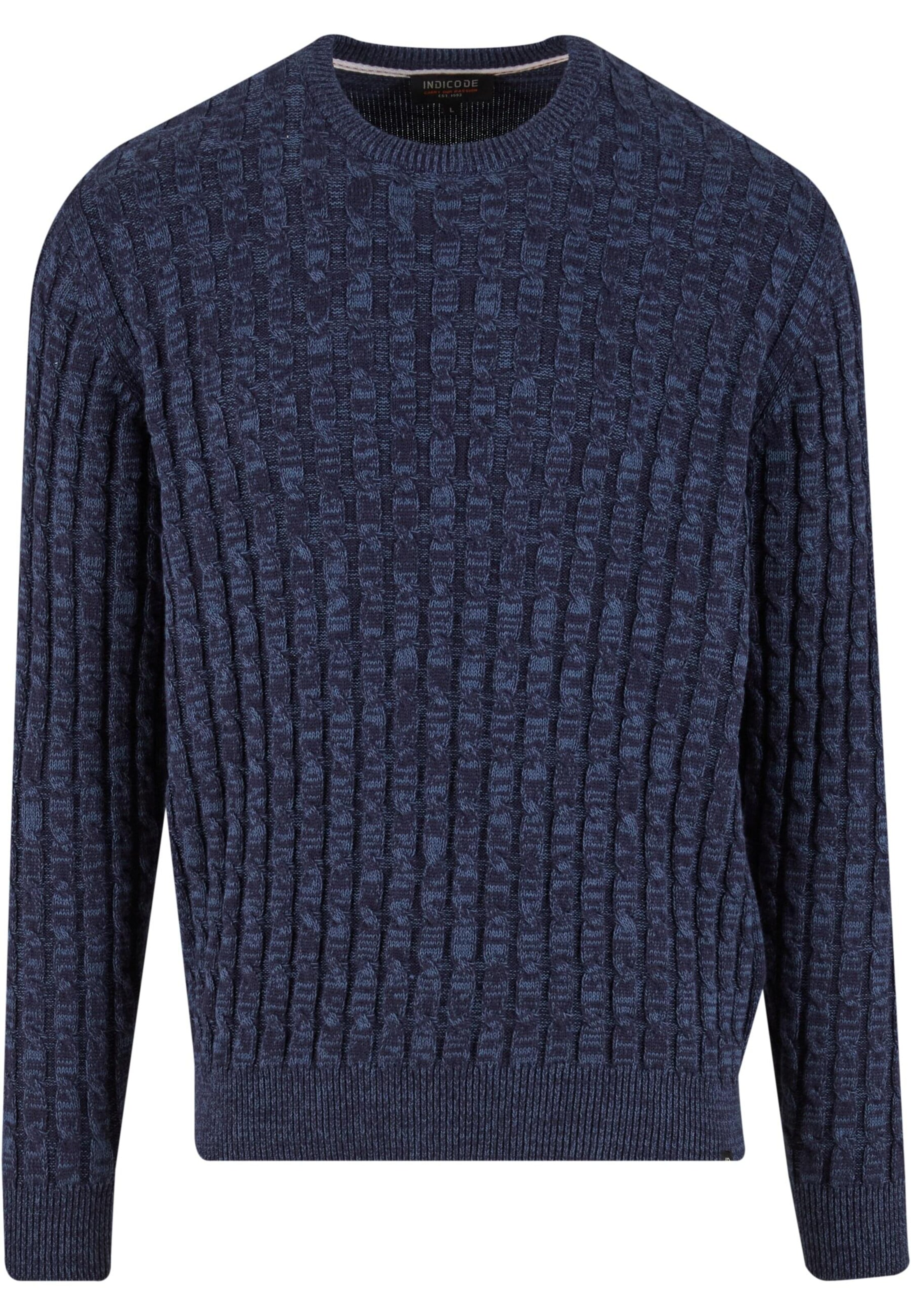 INDICODE JEANS Svetr 'Trevin' – modrá: přední strana