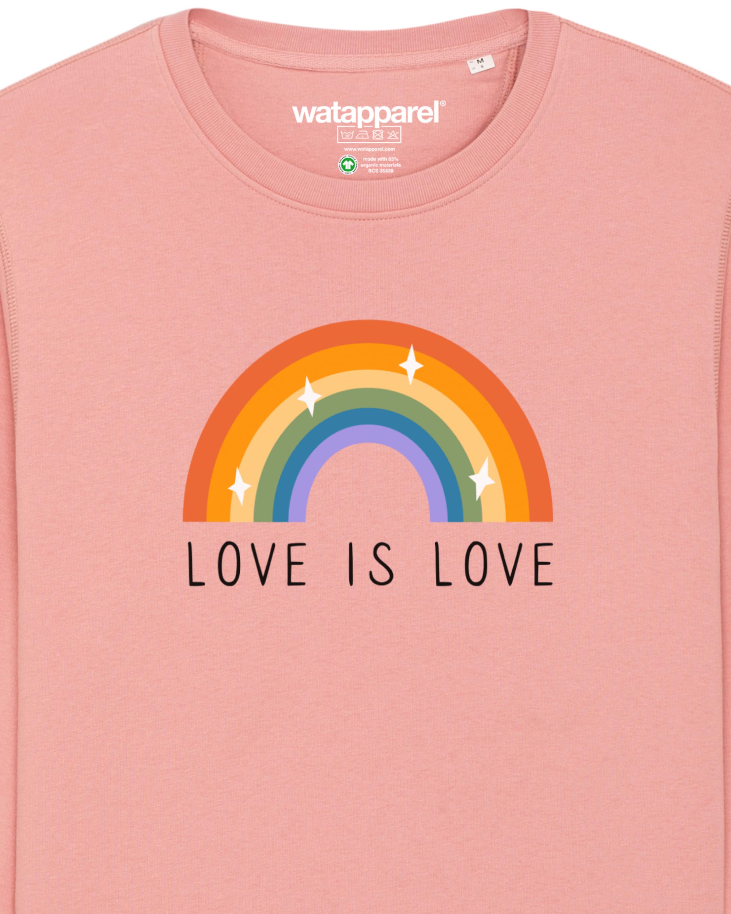Watapparel Sweatshirt ' Love is Love ' in Roze