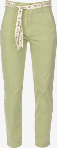Le Temps Des Cerises Chino Pants 'ARLO' in Green: front