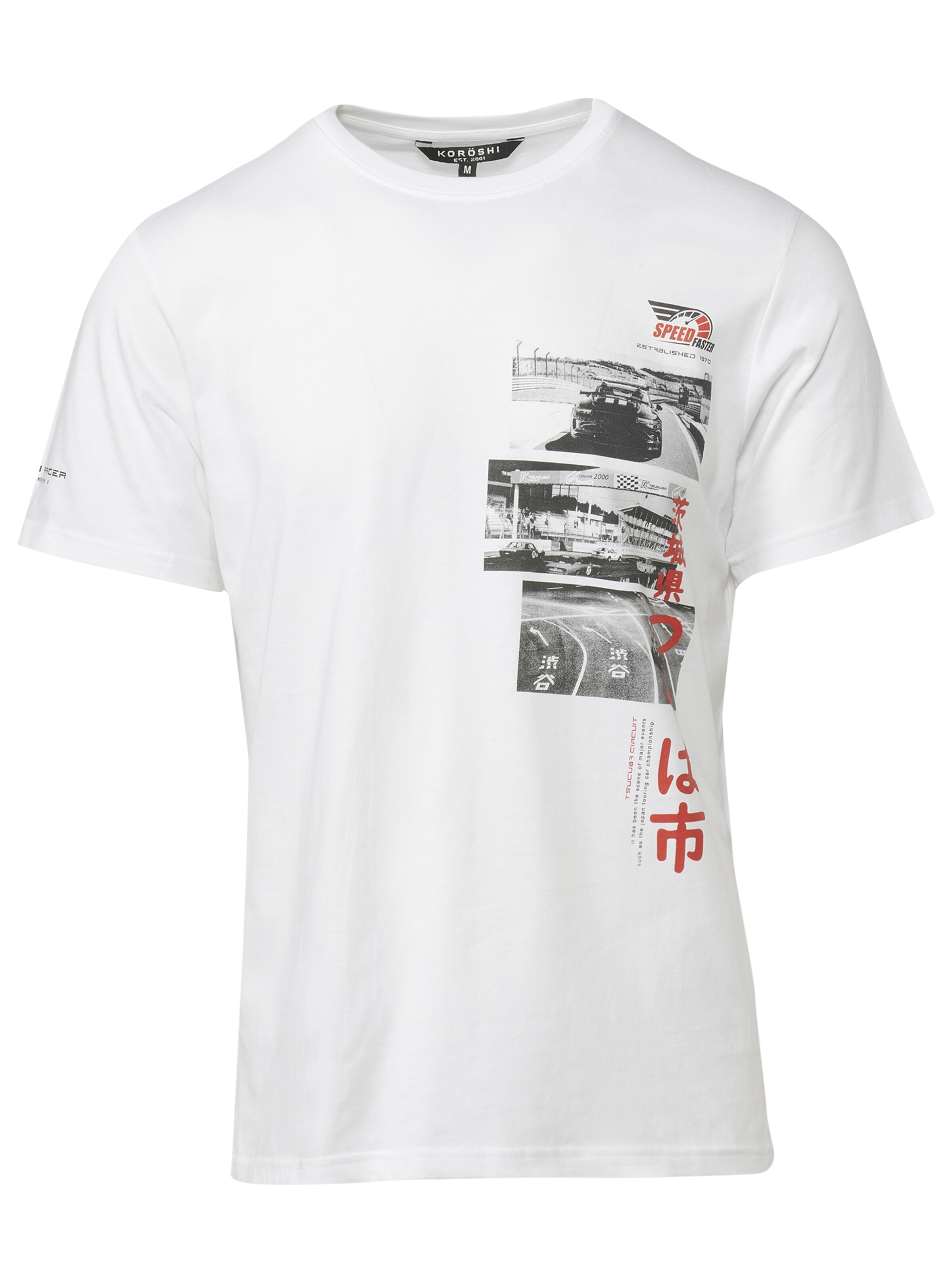 balts KOROSHI T-Krekls: no priekšpuses