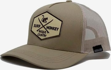 Surf Monkey Athletic Cap in Beige: front