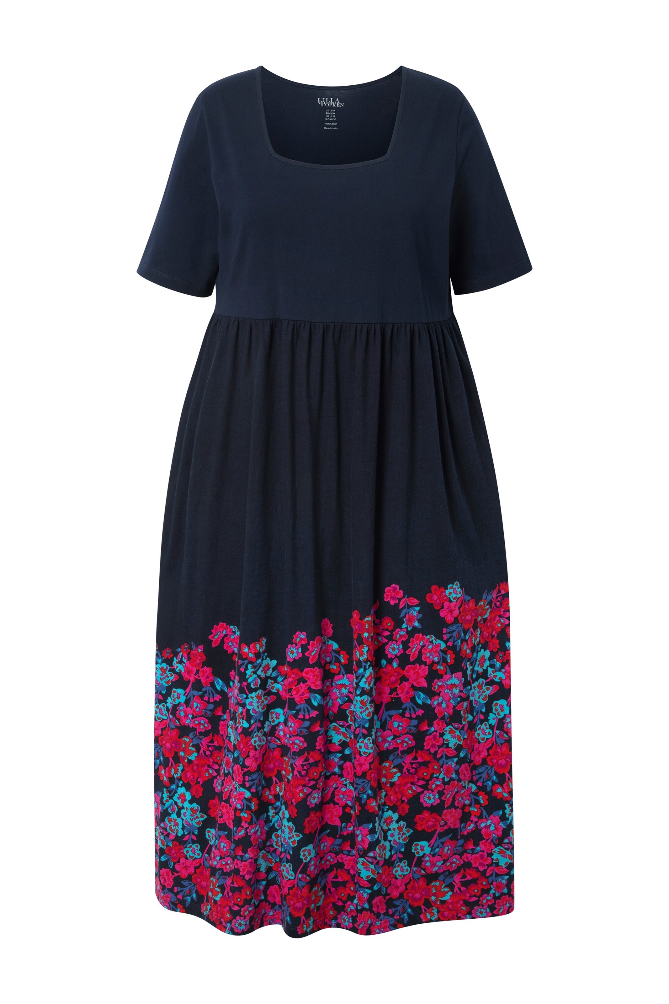 Ulla Popken Dress in Marine blue / Turquoise / Fuchsia / Light red, Item view