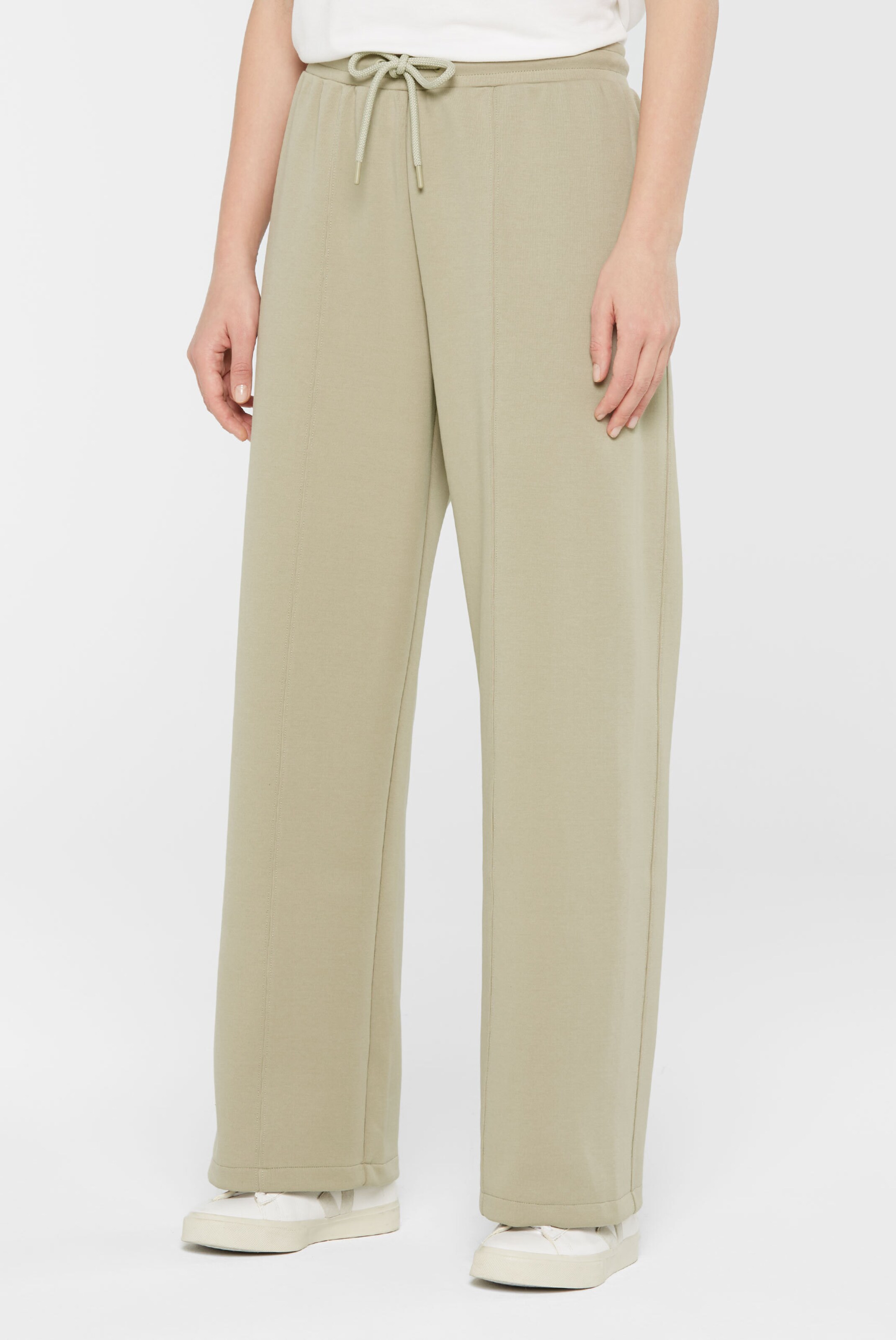 SENSES.THE LABEL Loose fit Pants in Green: front