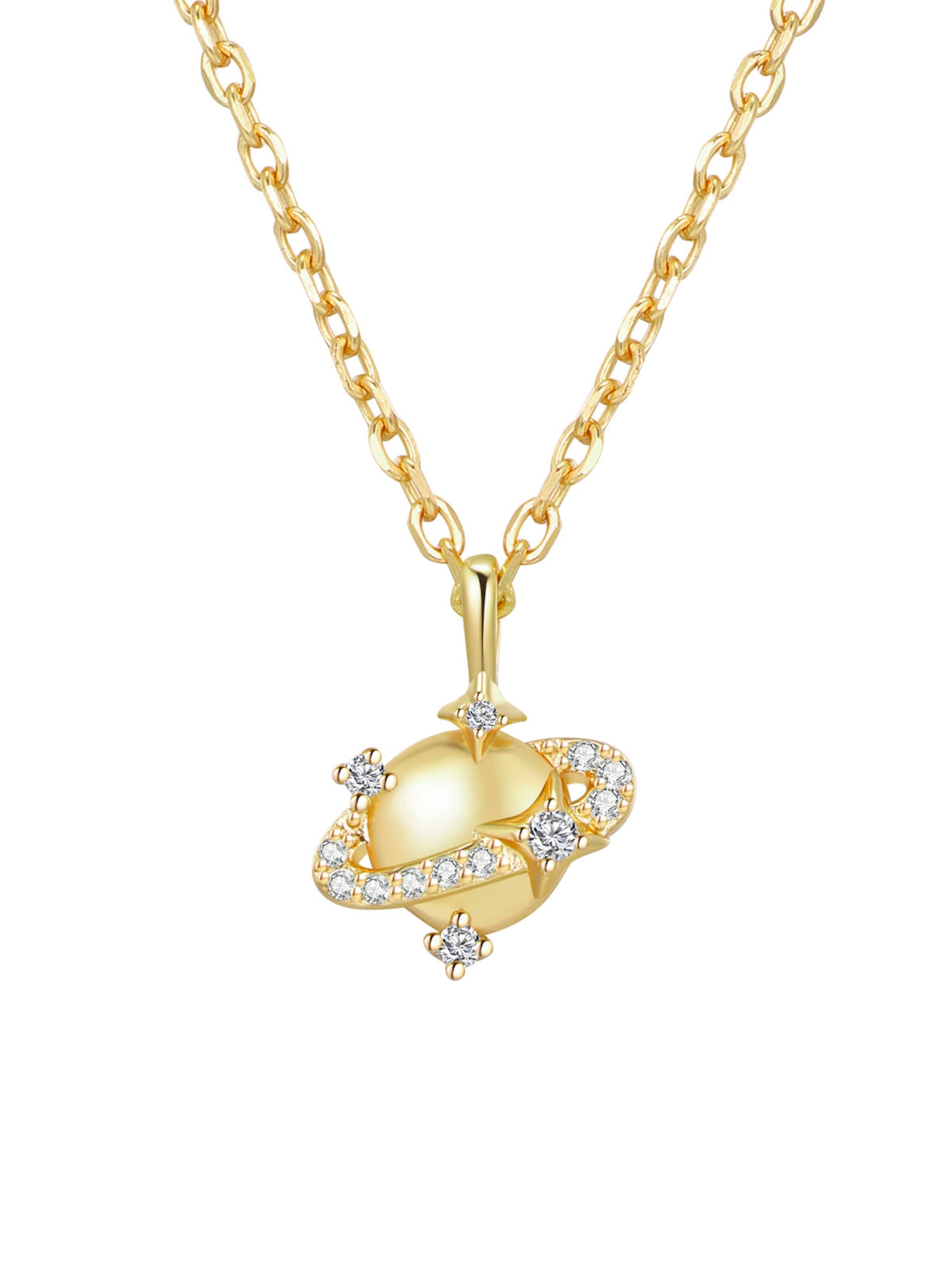 Hey Happiness Necklace 'Planet' in Gold: front