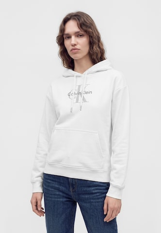 Calvin Klein Jeans Суичър в бяло: отпред