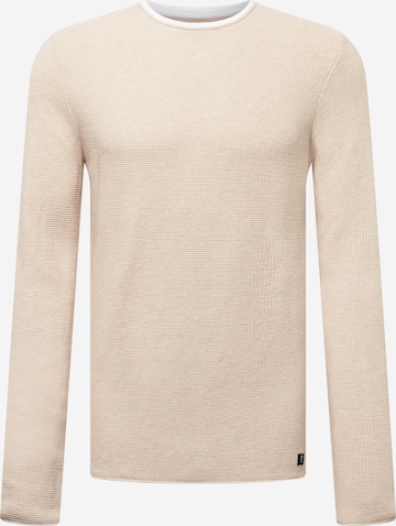 TOM TAILOR DENIM Sweater in Beige: front