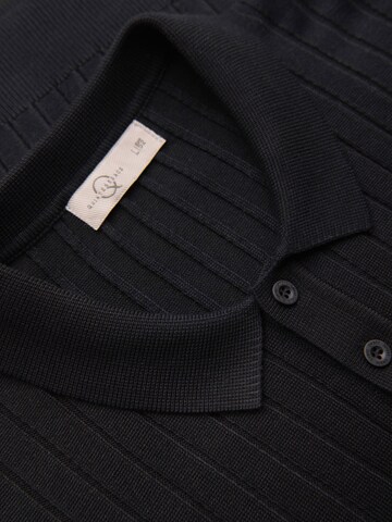 Ombre Poloshirt in Schwarz