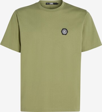 Tricou 'Wax Seal' de la Karl Lagerfeld pe verde: față