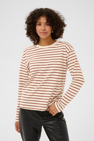 T-shirt Kaffe en beige : devant
