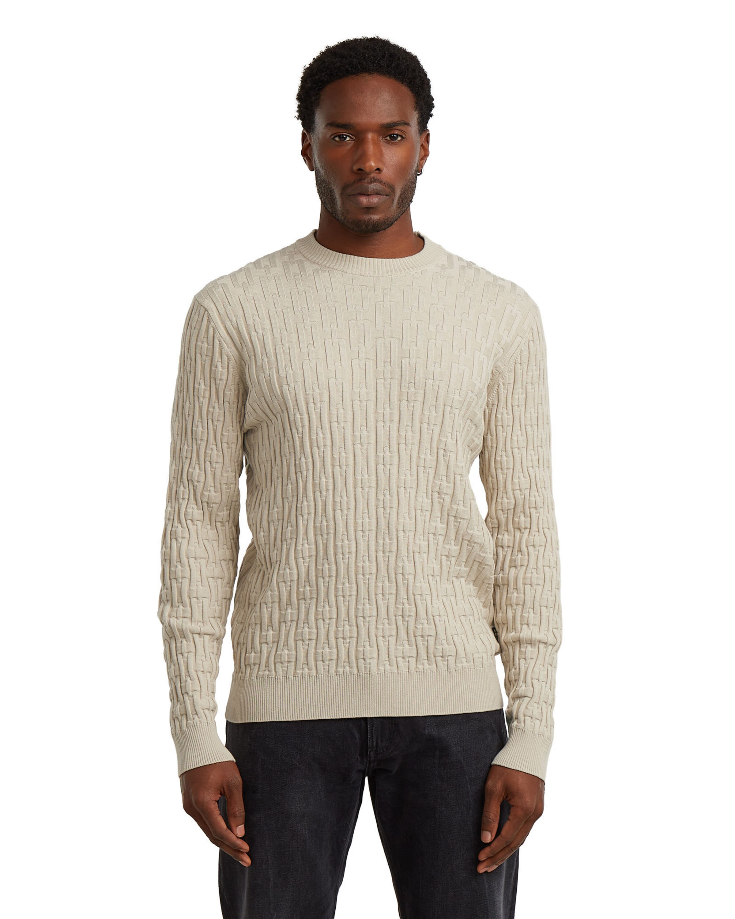 G-STAR Pullover 'Chain Structured' in Beige: Vorderseite