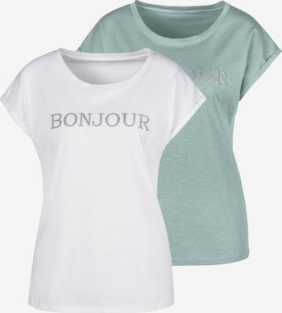 VIVANCE T-shirt en vert pastel / blanc cassé, Vue avec produit