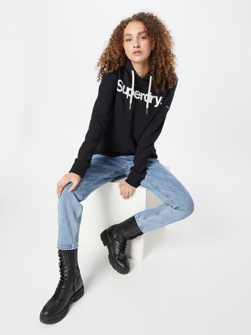 Bluză de molton de la Superdry pe negru