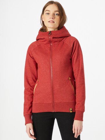 Fli Papigu Zip-Up Hoodie 'The baddest Thing' in Red: front