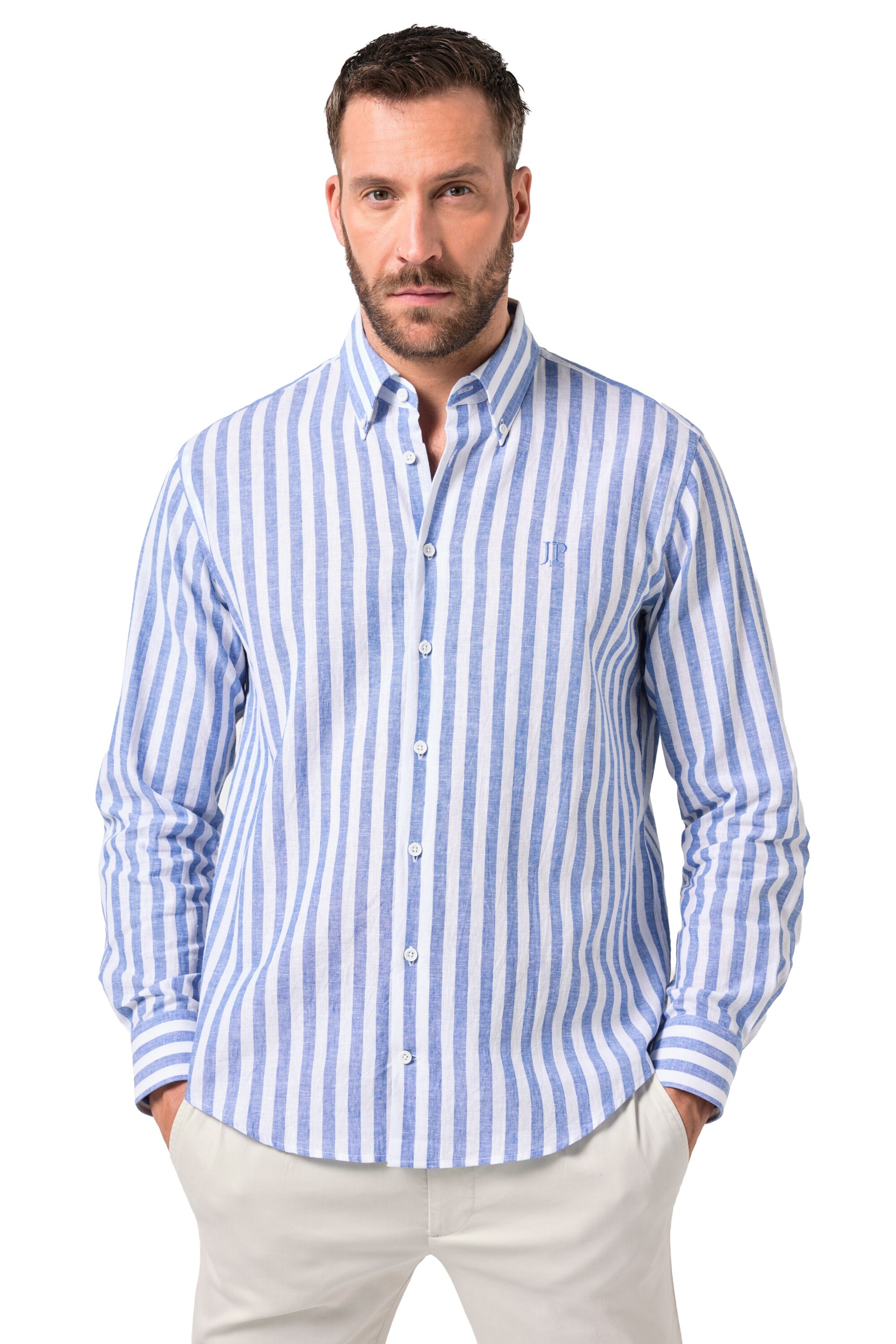 JP1880 Regular Fit Hemd in Blau: Vorderseite