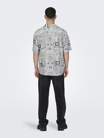 Only & Sons Comfort fit Button Up Shirt 'Bold' in White