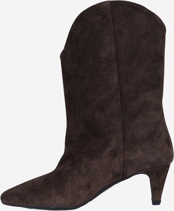 GISEL MOIRE - Botas pelo tornozelo 'Enea' em castanho: frente