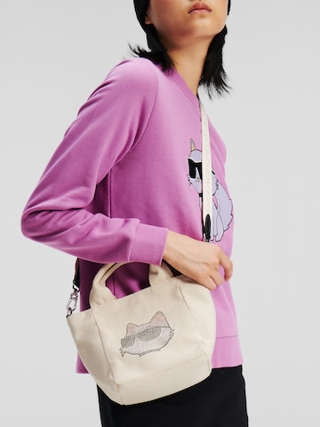 Borsa a tracolla ' IKON CHOUPETTE' di Karl Lagerfeld in beige: frontale