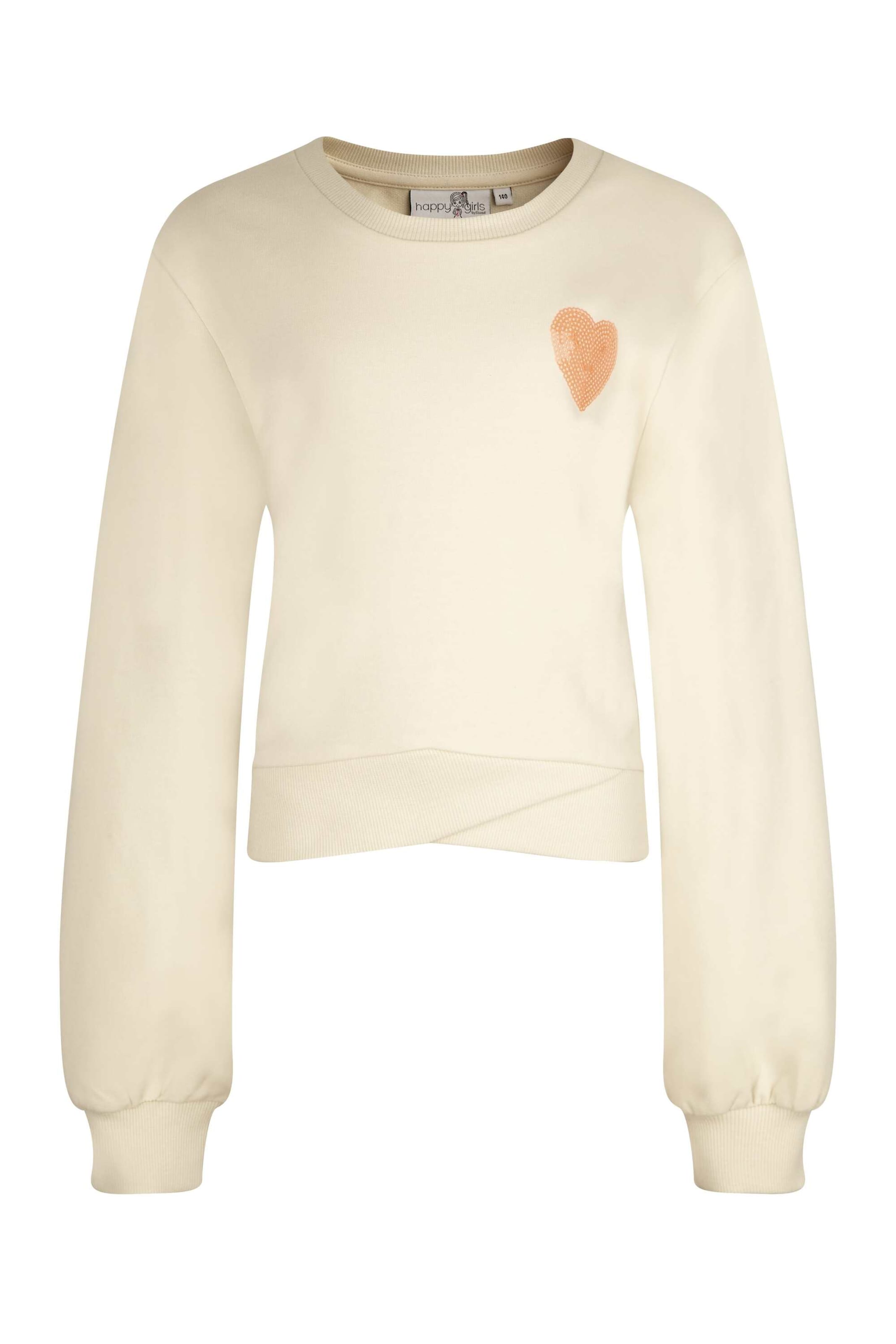 happy girls Sweatshirt i beige: framsida