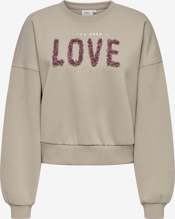 ONLY Sweatshirt 'ONLKiara' in Beige: front