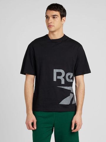 T-Shirt fonctionnel Reebok en noir : devant