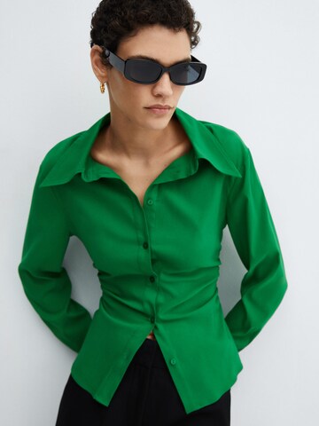 MANGO Blouse 'FRUNCI' in Green