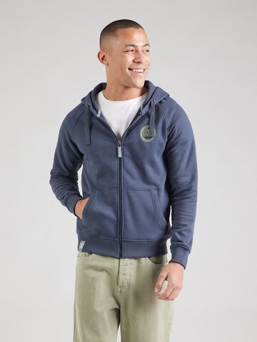 Derbe Sweatjacke 'Hans' (GOTS) in Blau: Vorderseite