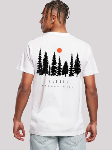 T-Shirt 'Escape Discover the World Forest' F4NT4STIC en blanc
