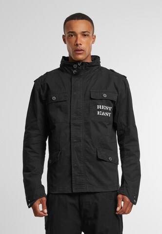 Mister Tee Between-season jacket 'See You Soon Britannia' in Black