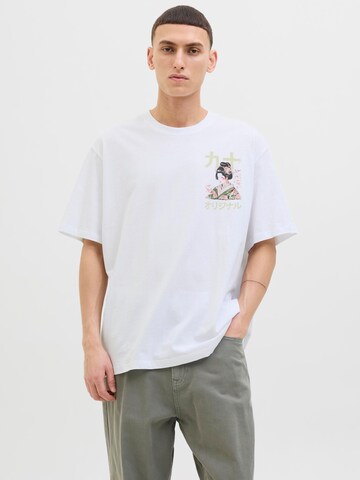 T-Shirt 'JORFuji' JACK & JONES en blanc : devant
