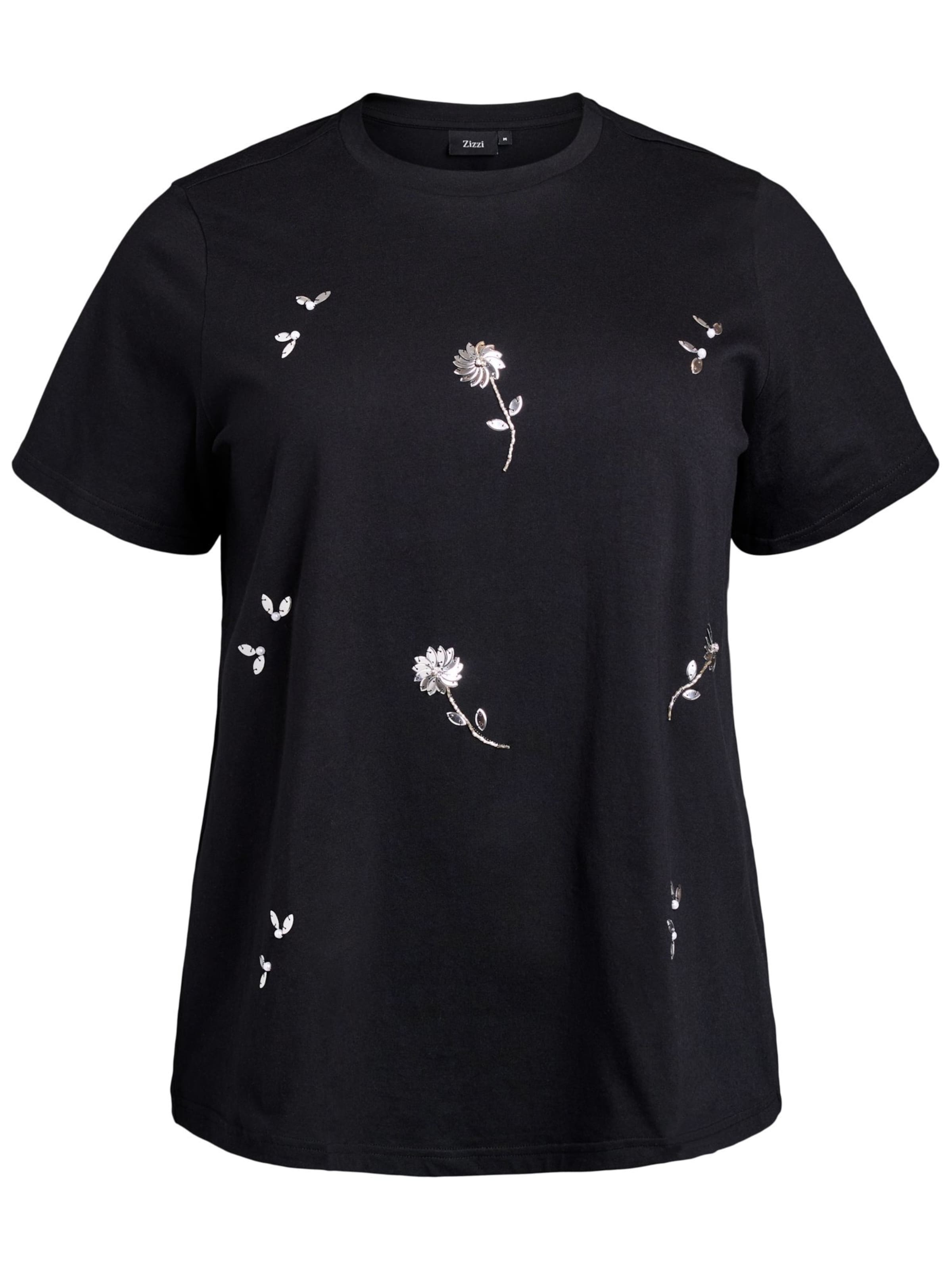 Zizzi Μπλουζάκι 'Sadie' σε μαύρο: μπροστά