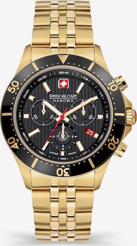 SWISS MILITARY HANOWA Analoog horloge 'FLAGSHIP X CHRONO' in Goud: voorkant