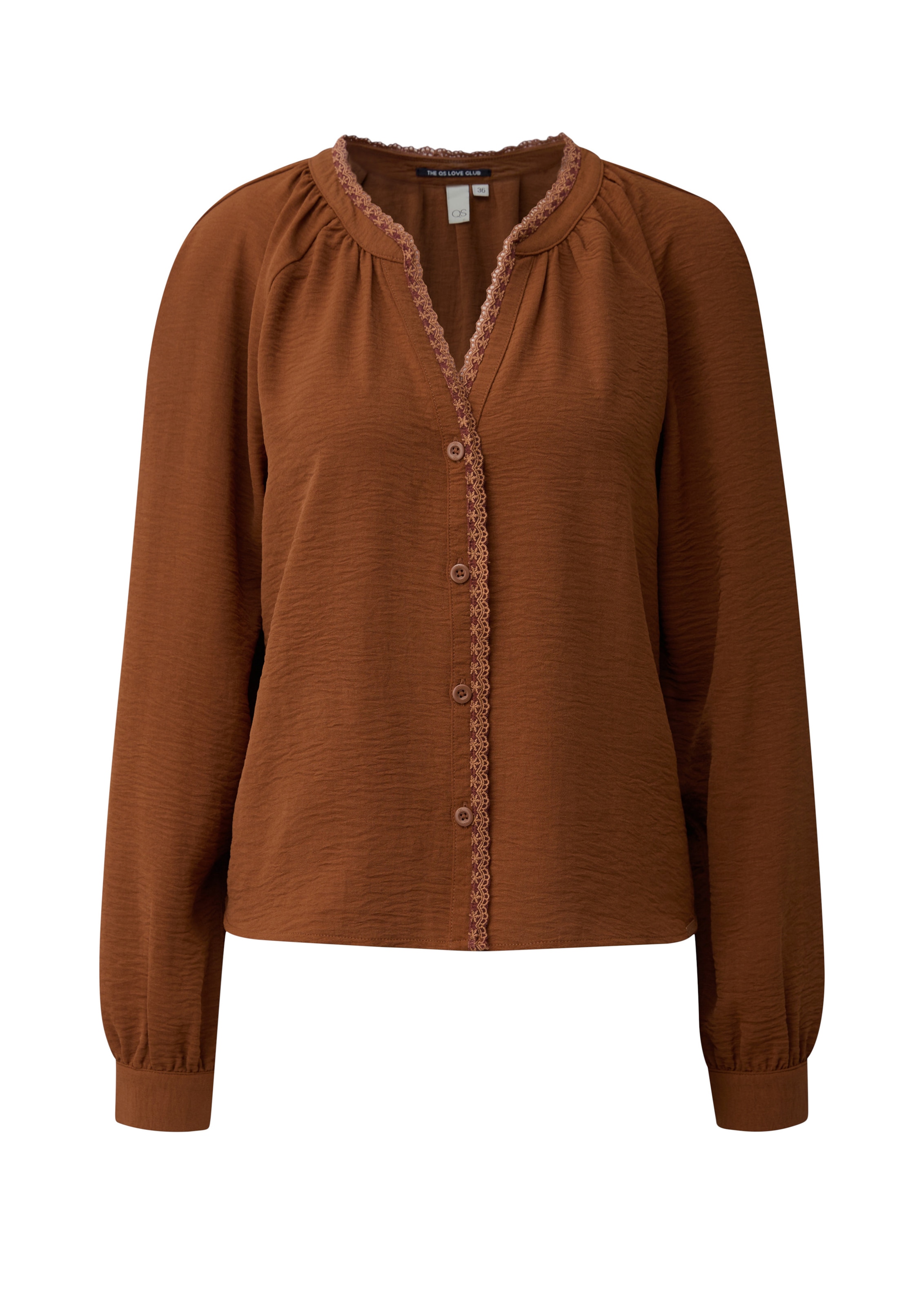 QS Blouse in Brown: front