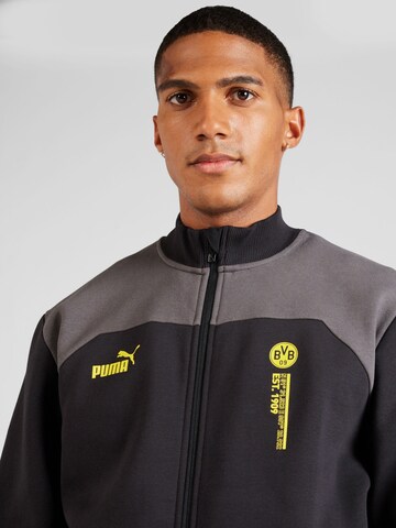 PUMA Αθλητική ζακέτα φούτερ 'Borussia Dortmund' σε μαύρο