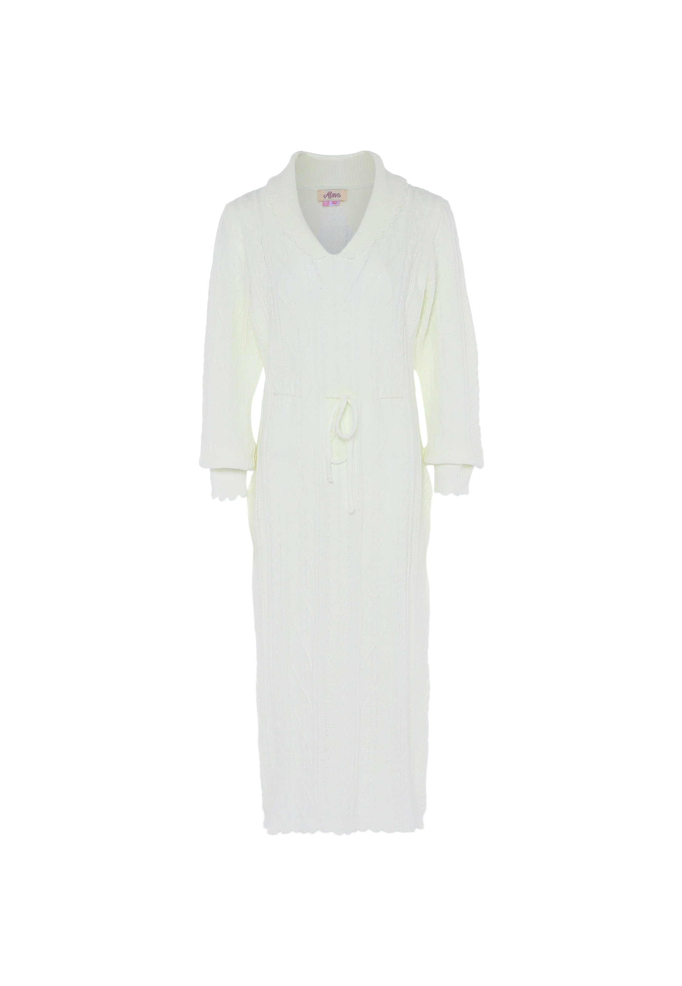 aleva Плетена рокля в бяло: отпред