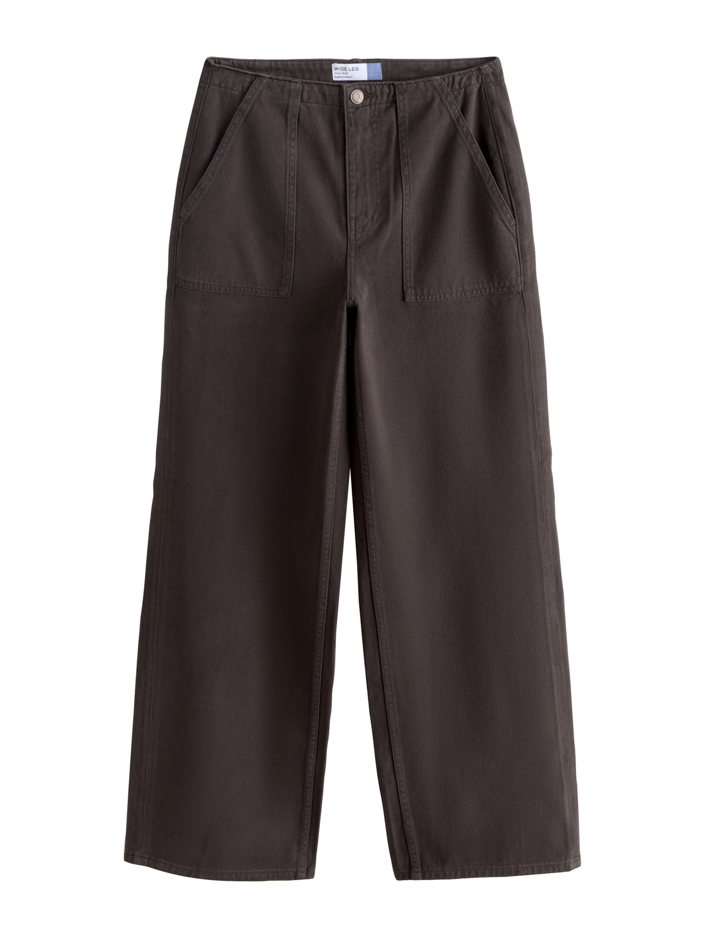 Next Широки крачоли Дънки в кафяво: отпред