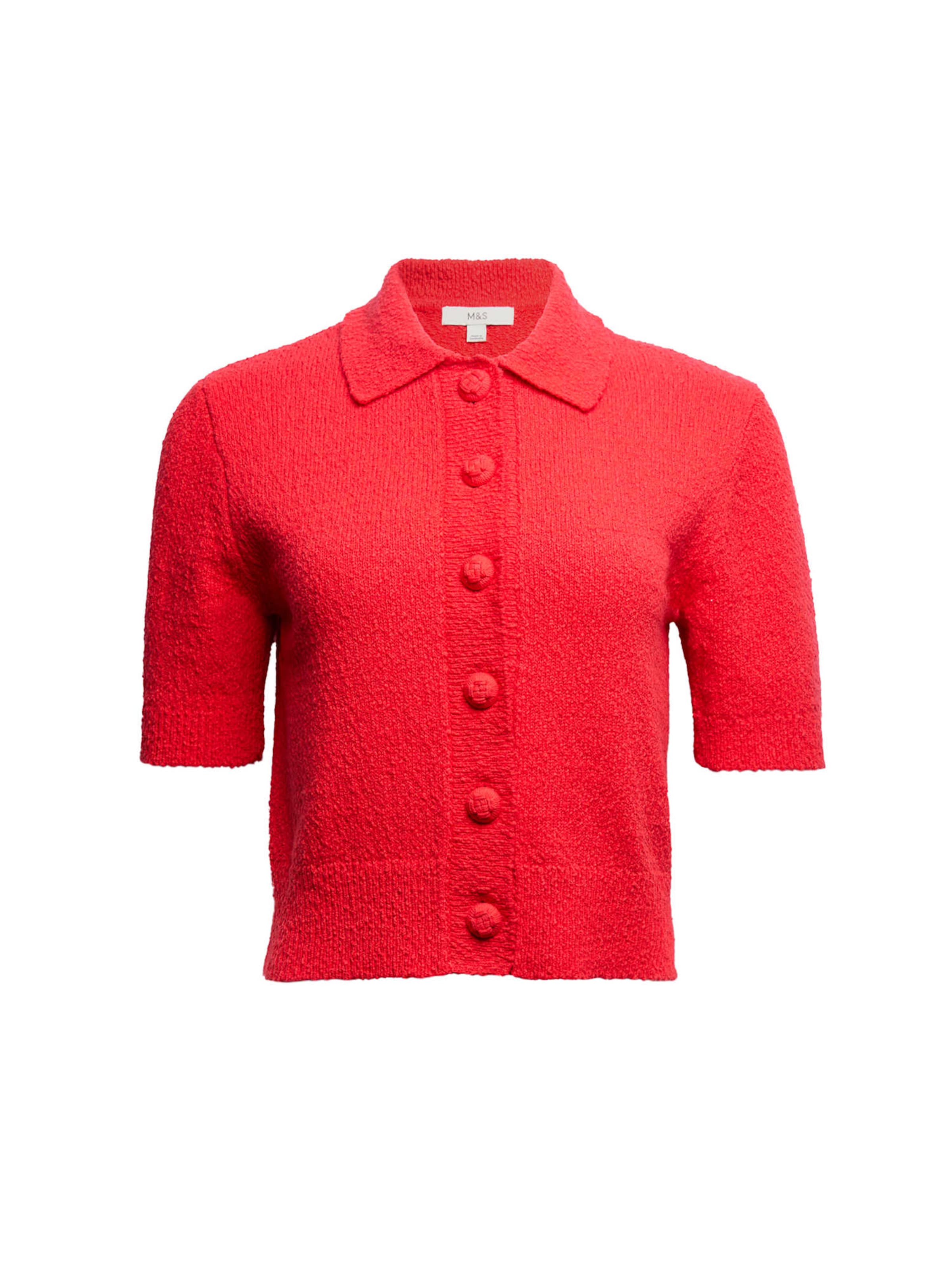 Marks & Spencer Knit Cardigan in Red: front