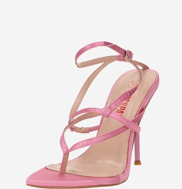 Misspap Sandalen met riem in Roze: voorkant