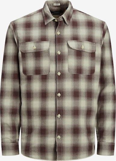 JACK & JONES Overhemd in de kleur Wijnrood / Offwhite, Productweergave