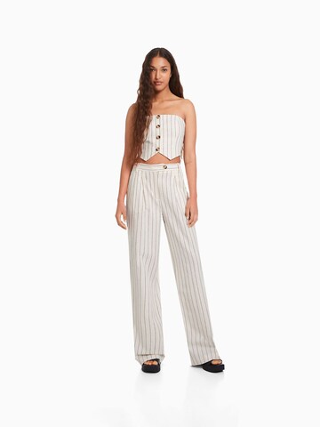 Bershka Zvonové kalhoty Kalhoty – béžová