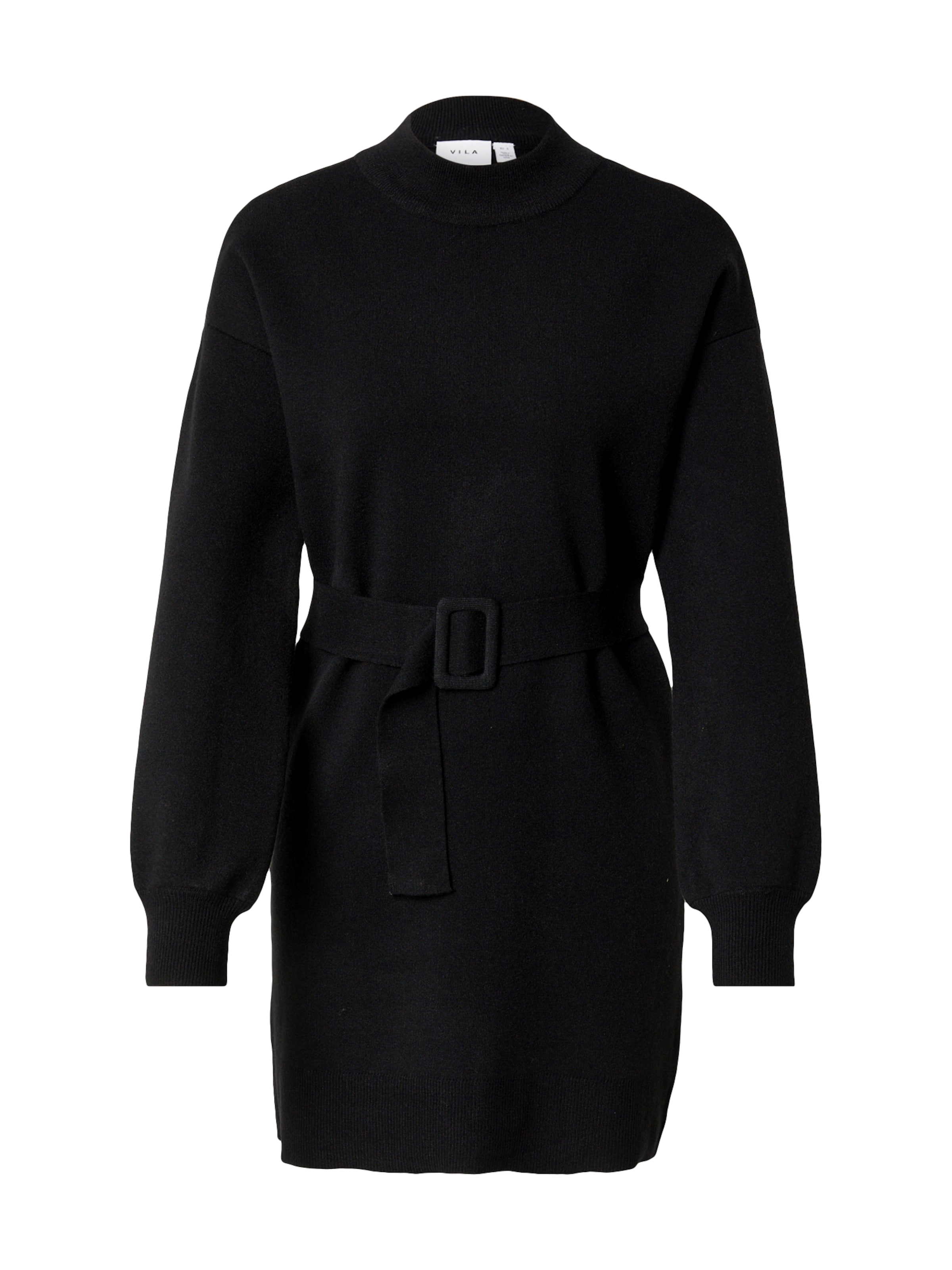 VILA Pletena obleka 'ROSA' | črna barva: sprednja stran
