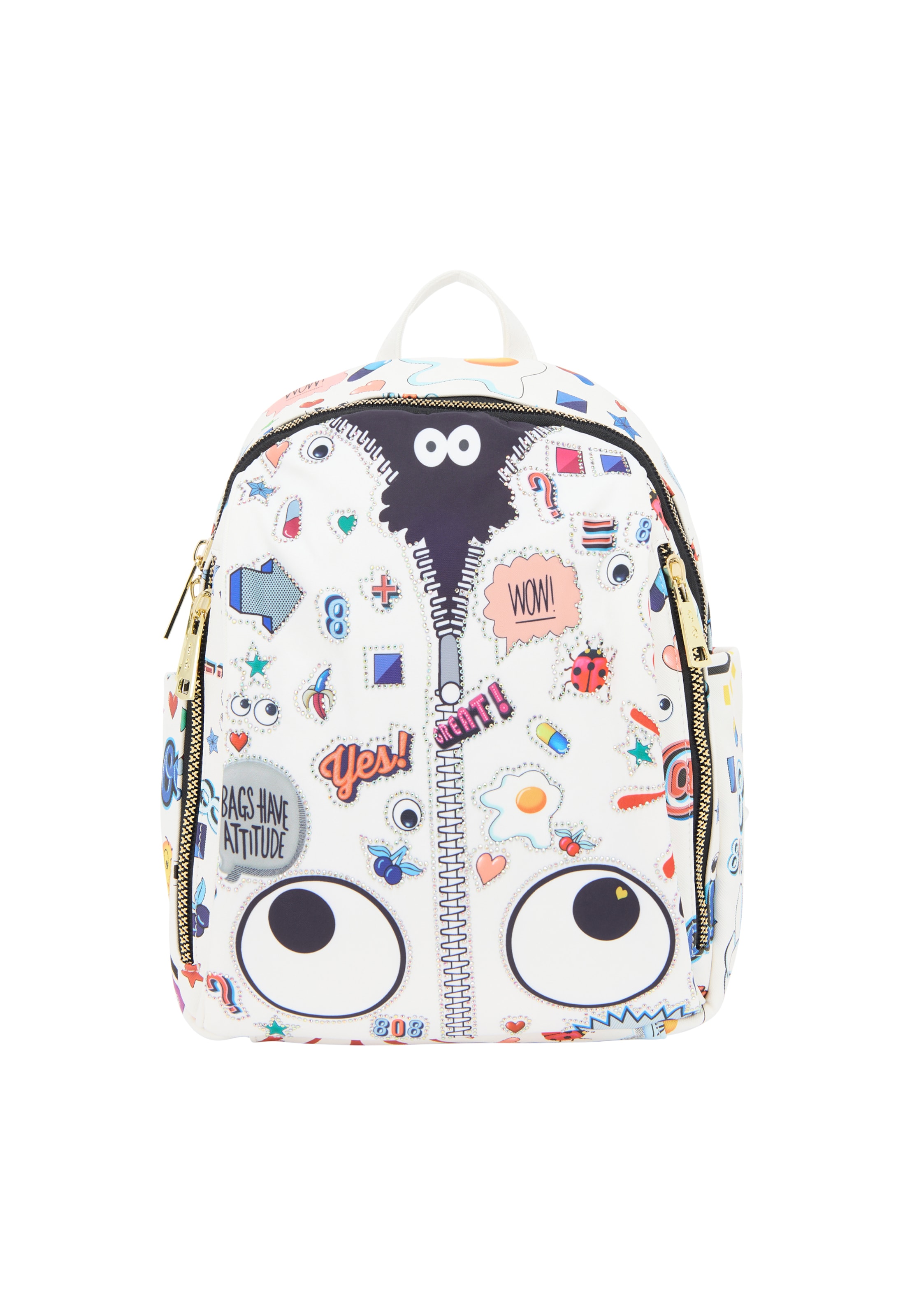 MYMO Rygsæk 'Pop Eyetheme' i hvid: forside