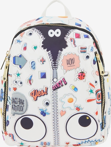 MYMO Раница 'Pop Eyetheme' в бяло: отпред