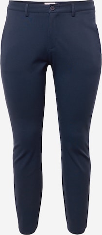 Fransa Curve Chino Pants 'PLANO' in Blue: front