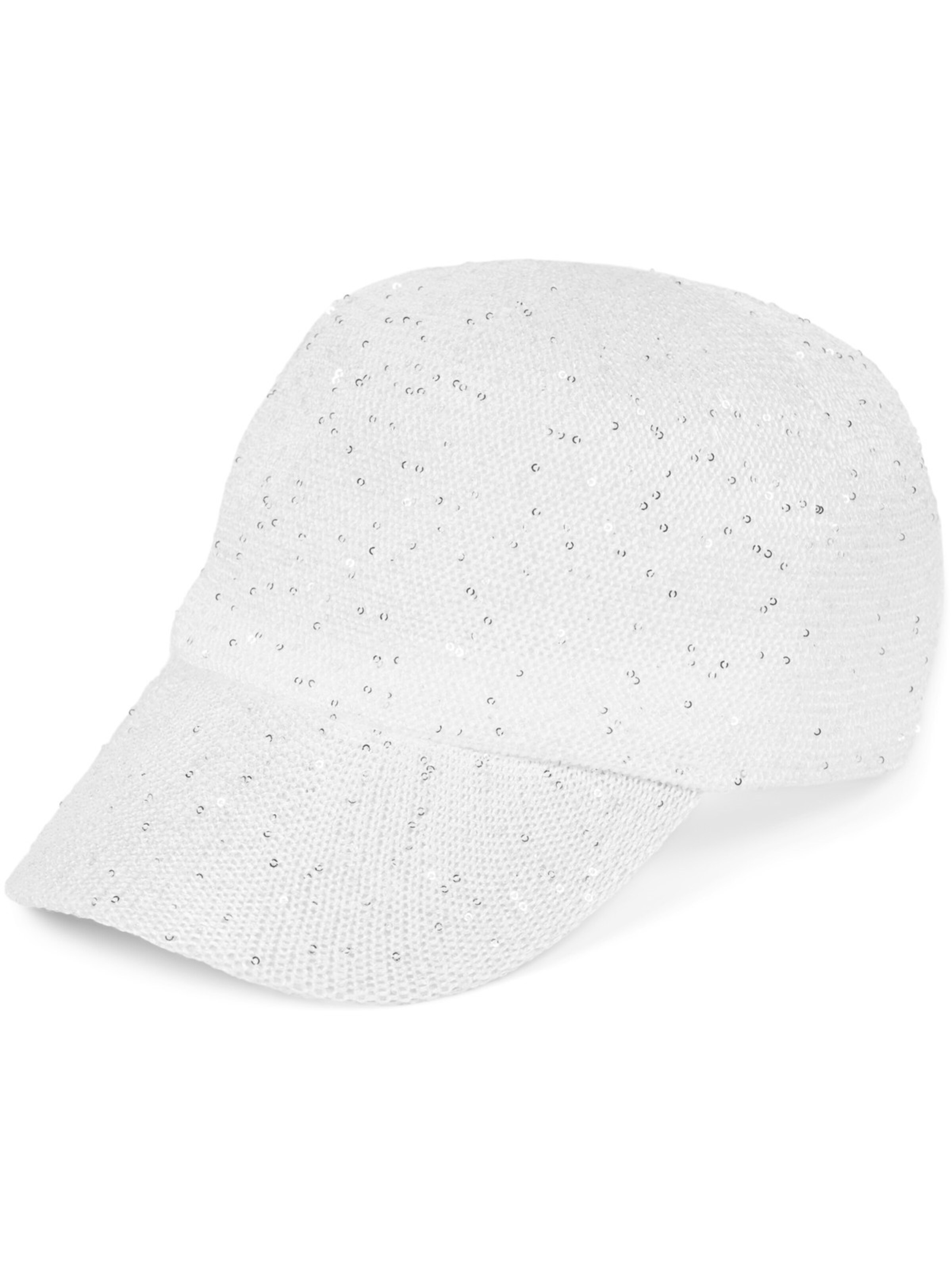 styleBREAKER Cap 'Gewebtes Baseball Cap Pailletten'‌‌‌‌‌‌‌‌ in Weiß: Vorderseite