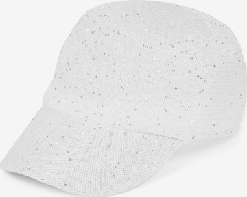 styleBREAKER Cap 'Gewebtes Baseball Cap Pailletten' in Weiß: Vorderseite